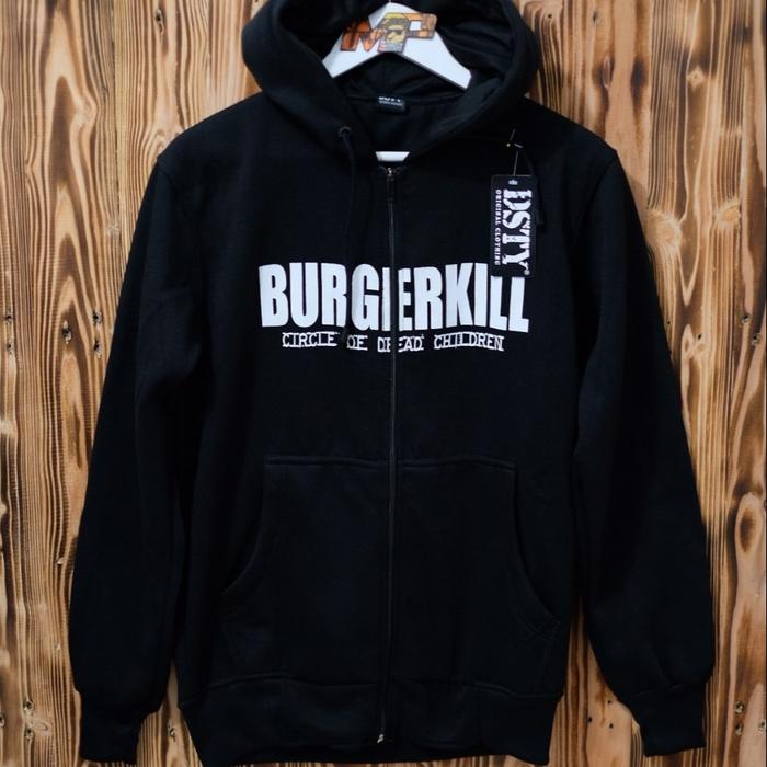 JAKET HOODIE BURGERKILL - JAKET MUSIK BURGERKILL - JAKET HEAVY METAL BURGERKILL HITAM - HOODIE MUSIK