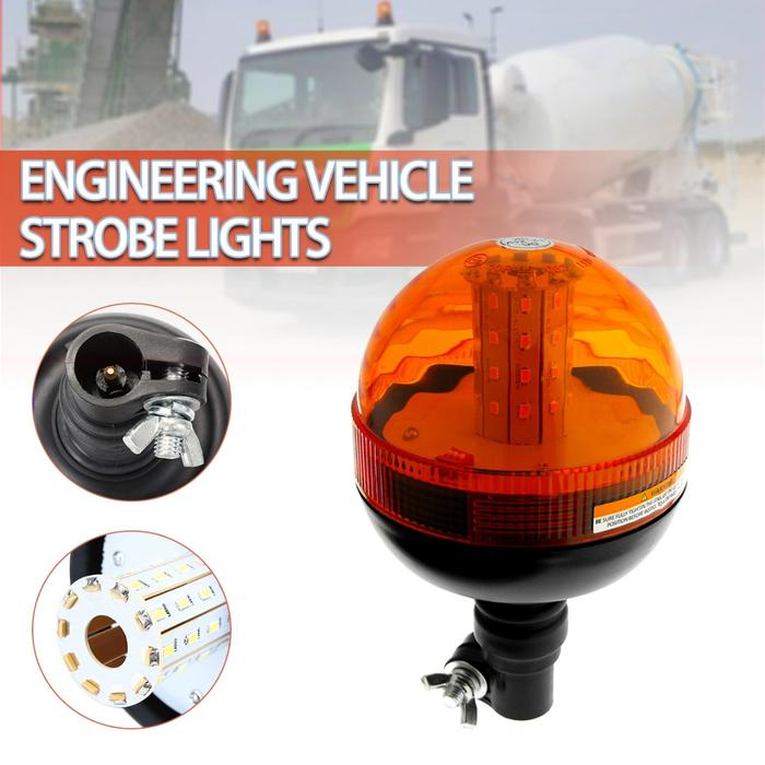 Mayitr 1 Buah 12V/24V Lampu Peringatan LED Putar Lampu Strobo Darurat