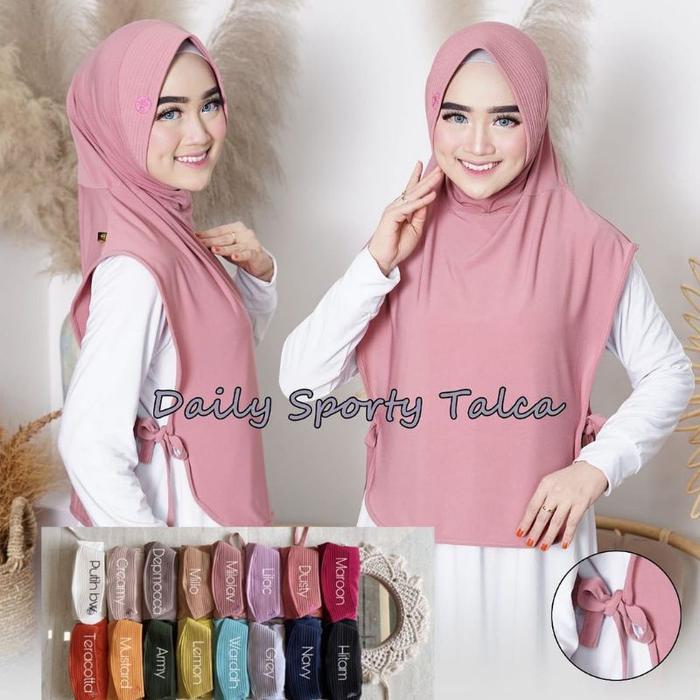 Bergo Sporty Ped Antem/Hijab Sporty Pet Antem Tali/Hijab Olahraga Muslim/Rompi Vest Luaran hijab Spo