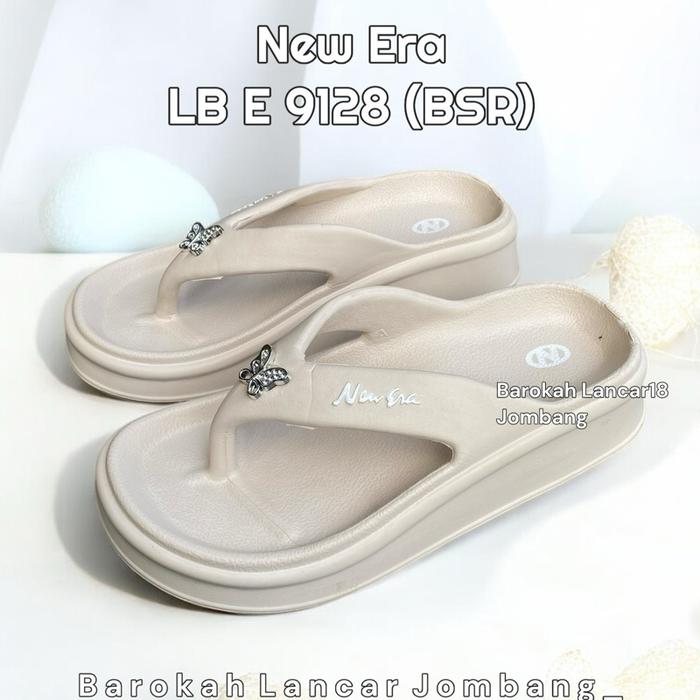 SANDAL WEDGES KARET WANITA NEW ERA LB 9128 SIZE 37-40/41 Sendal Jepit Cewek