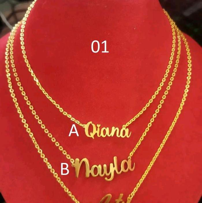 Kalung Nama Anak / Kalung Nama Lapis Emas