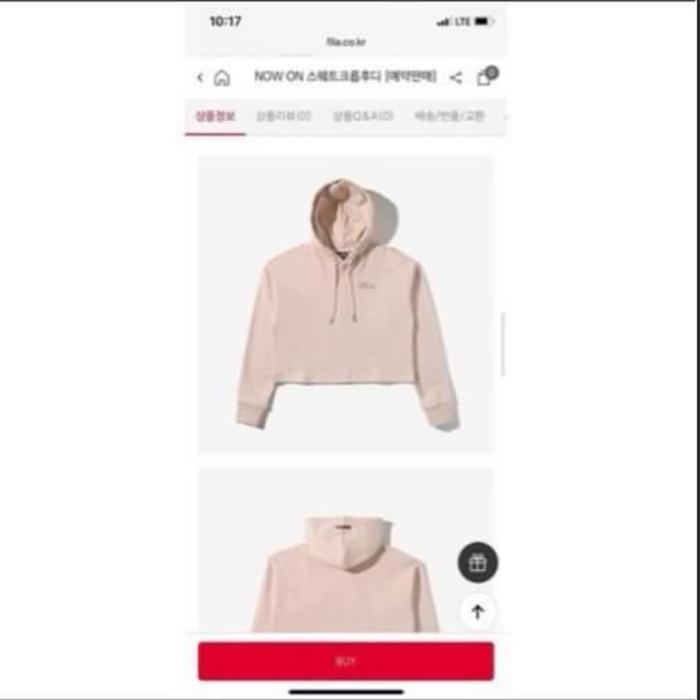 FILA X BTS hoodie in nude pink size S