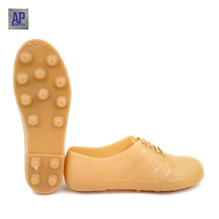 Sepatu AP Boot 963 Warna Krem Eceran - Sepatu Karet Kerja Petani Berkebun Proyek Shoes kebun Raya di