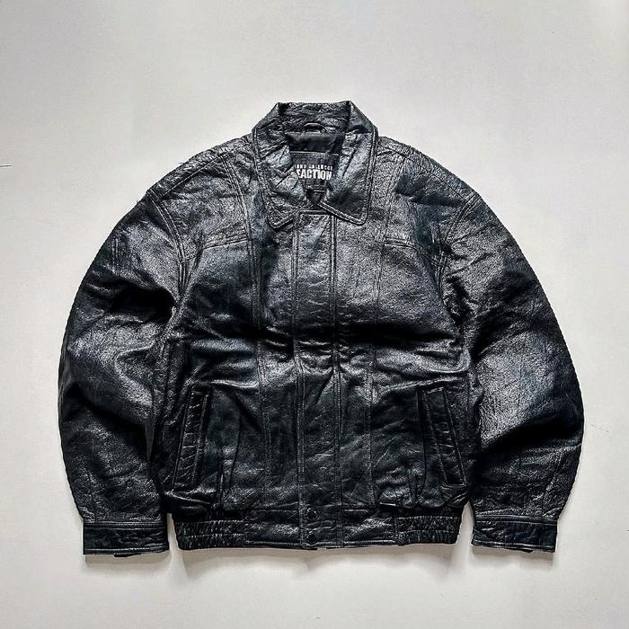 Vintage Dino Galucci Flight Leather Jacket Jaket Kulit Pria