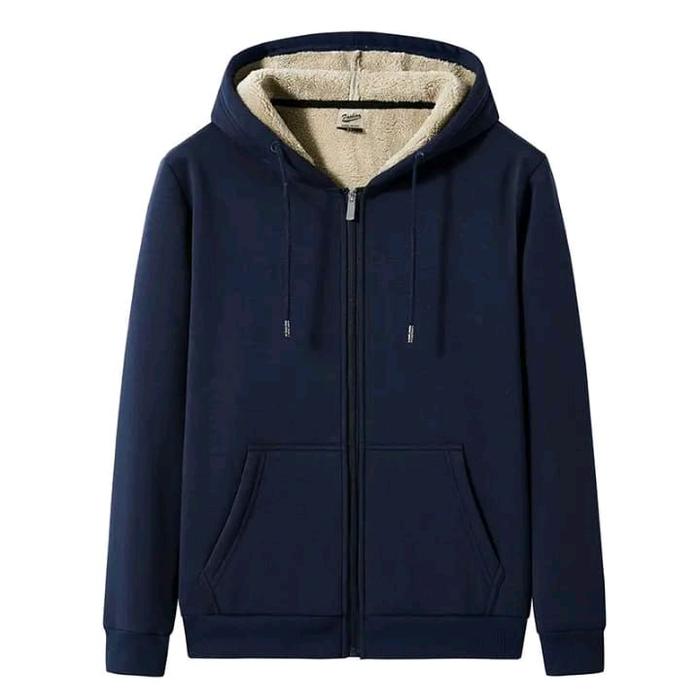 sweater hoodie zipper sherpa hoodie bahan dalam bulu sherpa musim dingin tebal dan hangat cewe cowo 