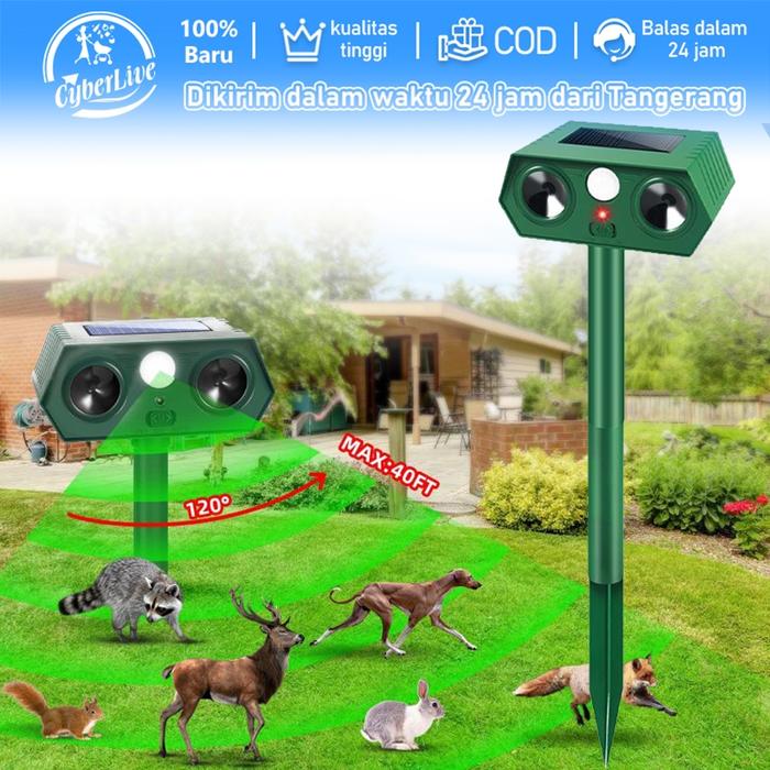 Alat Pengusir Kucing Anjing Alat Usir Tikus Ultrasonic Dengan Solar Energy