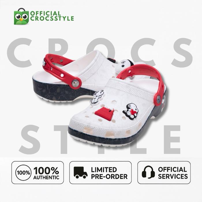 CROCS CLASSIC SNOOPY UNISEX 100% ORIGINAL Sepatu Klasik Dengan Karakter Snoopy Untuk Pria Dan Wanita