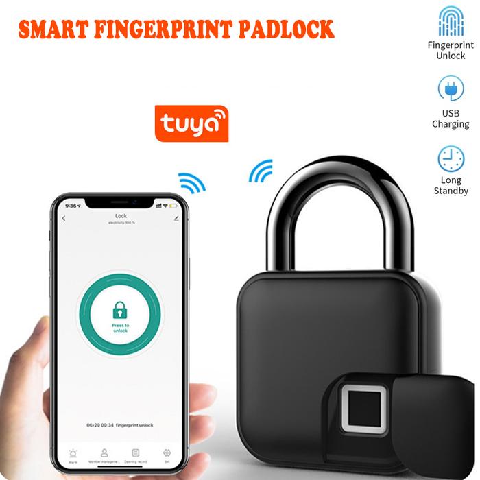 Fingerprint Padlock Tuya Bluetooth Waterproof Smart Padlock Cabinet