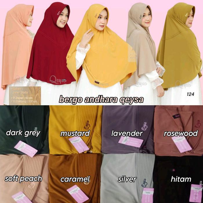 Bergo Andhara Qeysa/ bergo jumbo syari / qeysa hijab