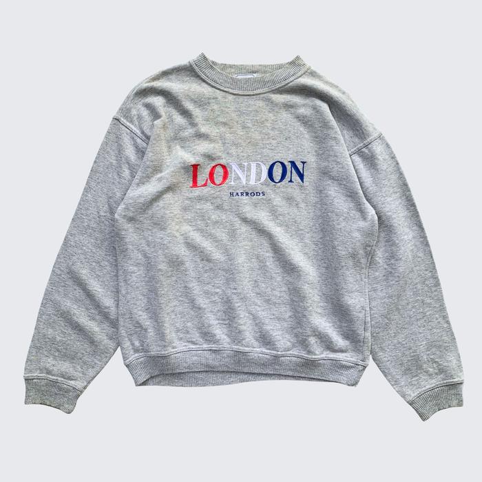 Grey Grey Classic Vintage 1990s Harrods London Sweater - Unisex - S