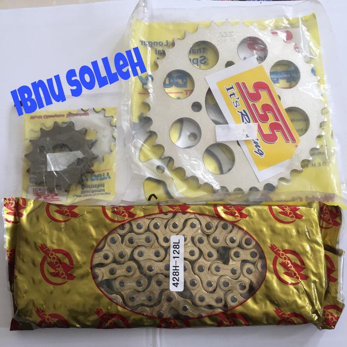 Gear Set Sss 428 Jupiter Mx 135 Rantai Special Gold #Gratisongkir