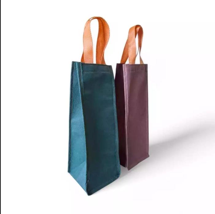 Tas Botol Spunbond Polos Uk 12 x 12 x 32 Kemasan Cookies Toples Tumbler Mug Botol Minum Hampers Souv