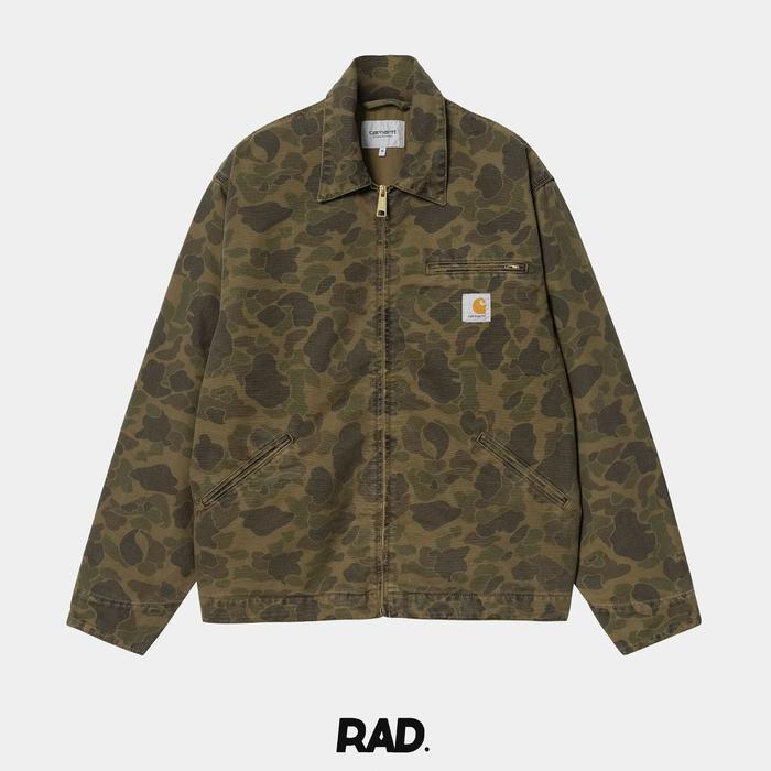 Carhartt WIP Duck Detroit Jacket Camo Duck, Green - Office Green (garment dyed) Original