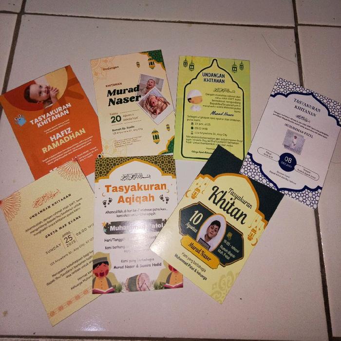 12 PCS UNDANGAN ULTAH /KHITANAN /UDNGAN CUSTOM KHITANAN & DLL
