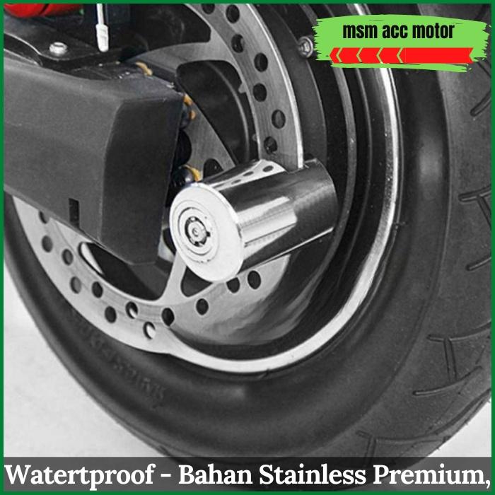 Gembok Motor Stainless Cakram Waterproof Fazzio Grand Filano Stylo 160 Lexi Nmax Vario Adv Pcx dll
