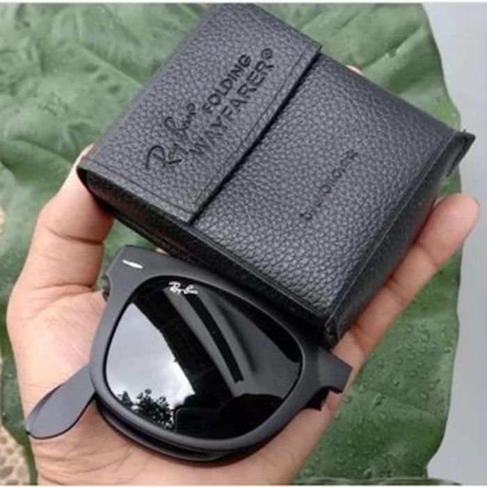 Kacamata RayBan Wayfarer Folding Hitam Doff Size 50 Secen Original