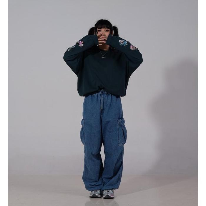 3Second X Karafuru Sweater Crewneck Sweatshirt Iconic Jaket 191123 Katun Fleece Fit Panjang