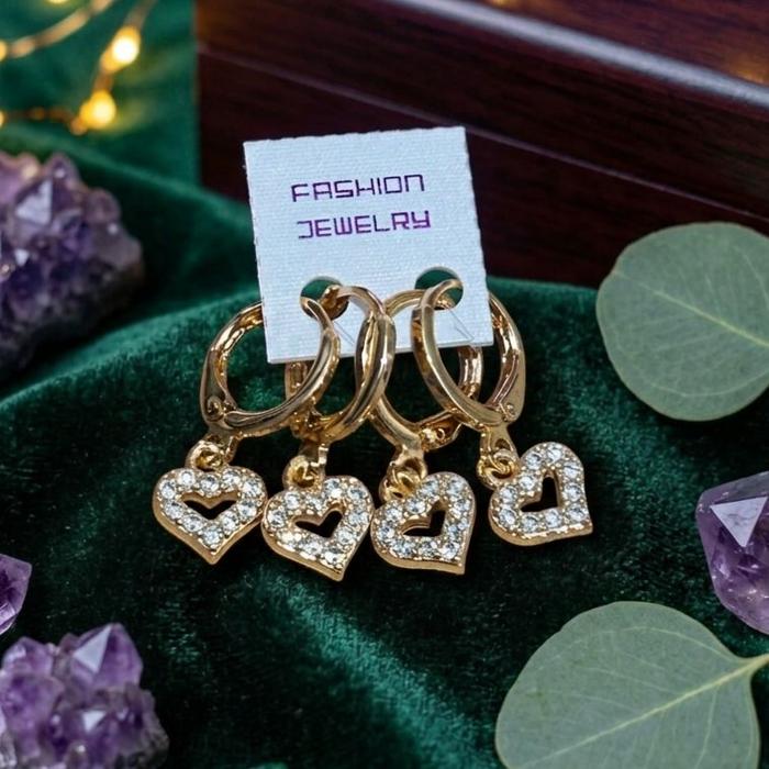 Anting Ziyu Permata Gold Fashion Simple Minimalis [1 Pasang] - Earrings