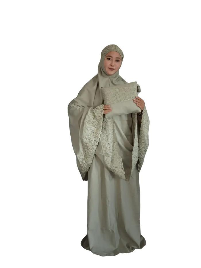 PREMIUM (READY) terjamin mukena Dewasa siti khadijah Katun polymicro original Atasan Cantik Bordir T