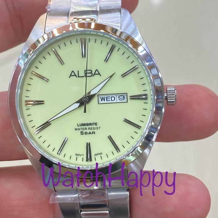 JAM TANGAN ANALOG PRIA ALBA AJ6211X1 / AJ6211 / AJ6211X QUARTZ MOVEMENT LUMIBRITE DIAL DAYDATE STAIN