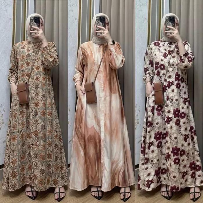 Arifa - Gamis Balqis Dress Rayon Premium - Gamis Dress Rayon Premium Kekinian Nyaman