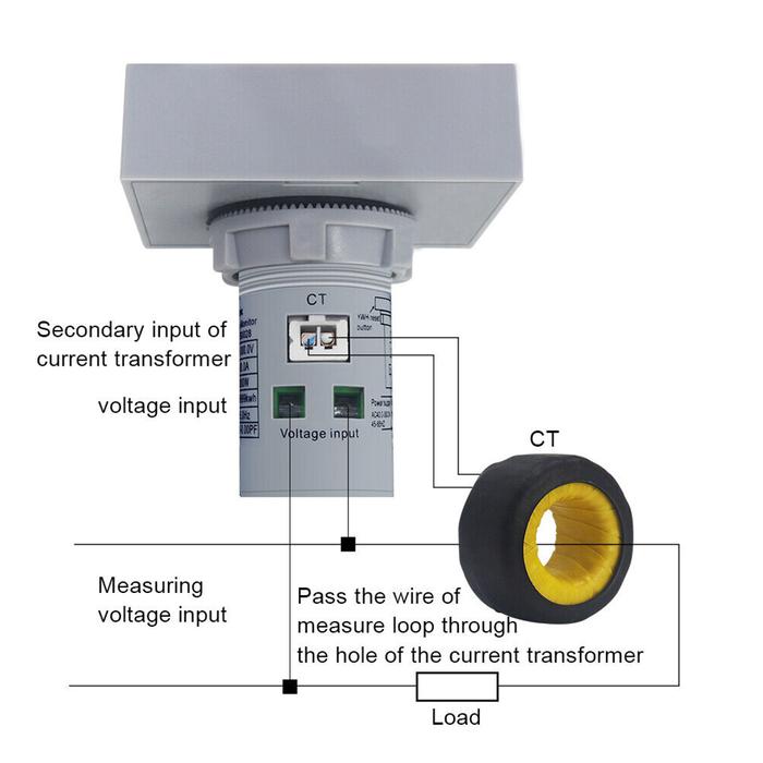 D48-2058 Digital Voltmeter Ammeter AC 50-300v 100A Wattmeter Power