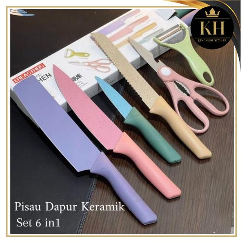 KH- Pisau Dapur Pisau Tajam Pisau set 6 pcs Kecil - Pisau Set Stainless Dilapisi Anti Lengket Perala
