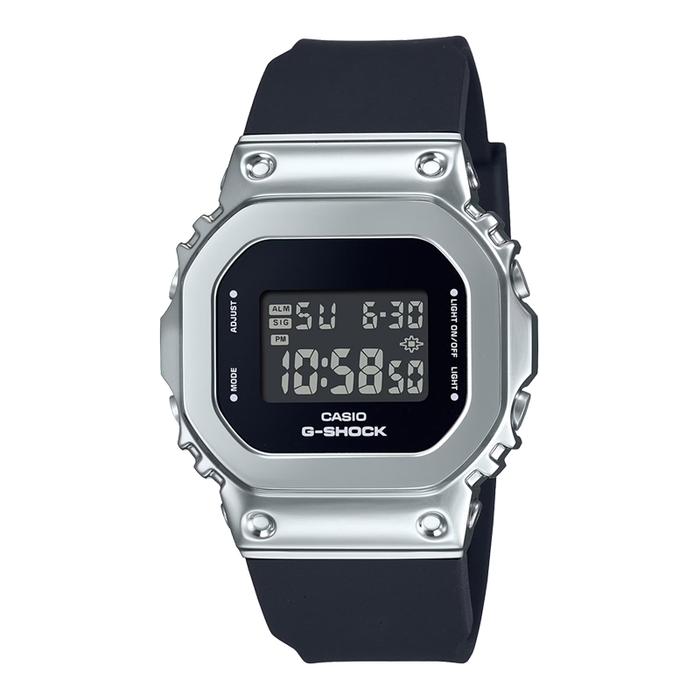 Jam Tangan Wanita Casio G-Shock Wo GM-S5600U-1DR GM-S5600U GMS5600U Digital Dial Black Resin Band