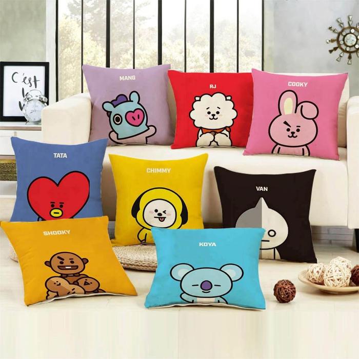 Bantal Kotak BTS ukuran 40x40 cm
