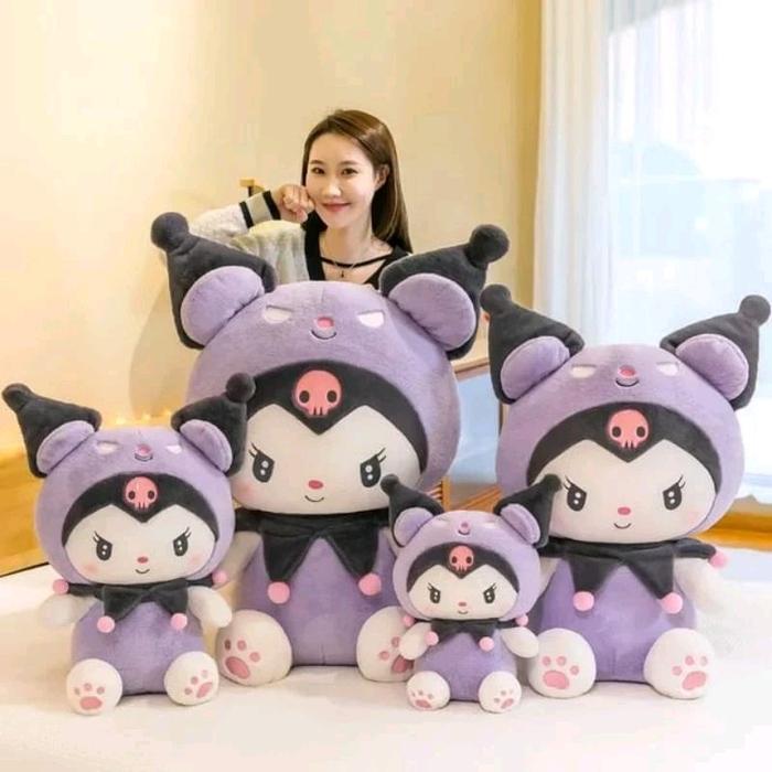 Boneka kuromi kalung terbaru boneka perempuan kado ultah kuromi kuping hitam