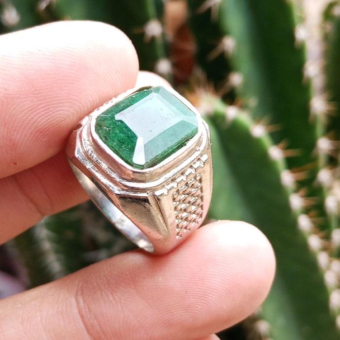 Natural emerald beryl zamrud Columbia memo ring petak