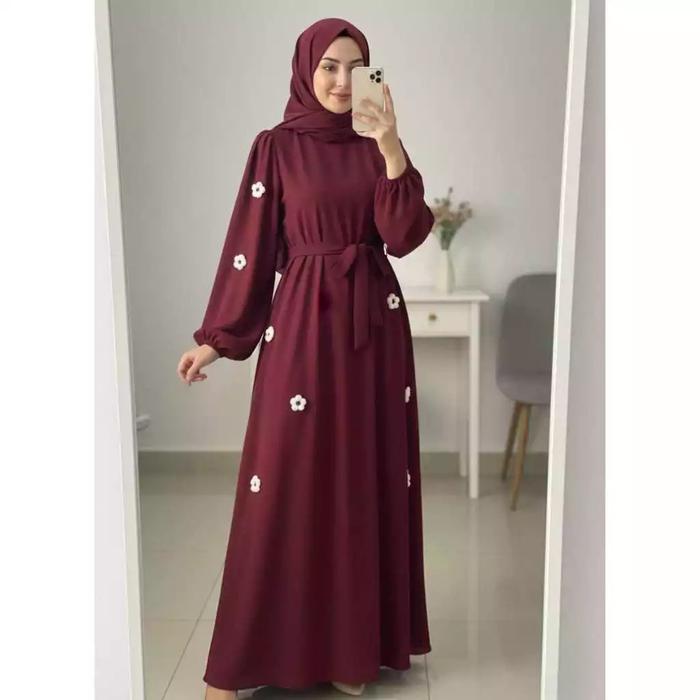 FLORINA GAMIS BORSIR BUNGA LD110 / GAMIS WANITA / GAMIS POLOS / GAMIS FASHION WANITA / GAMIS OOTD TE