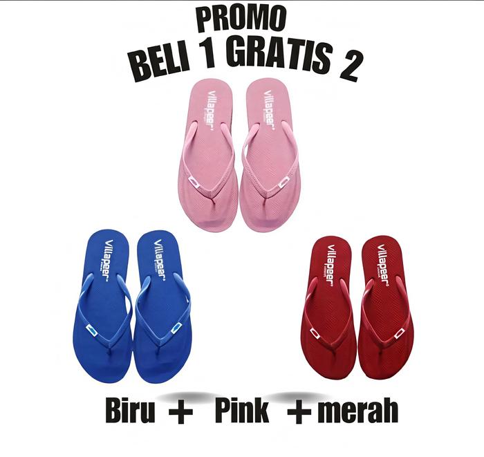 Promo Beli 3 Lebih Hemat Sandal Villapeer Ketebalan Sandal 14mm Lebih Tebal Sandal Jepit Wanita Kore