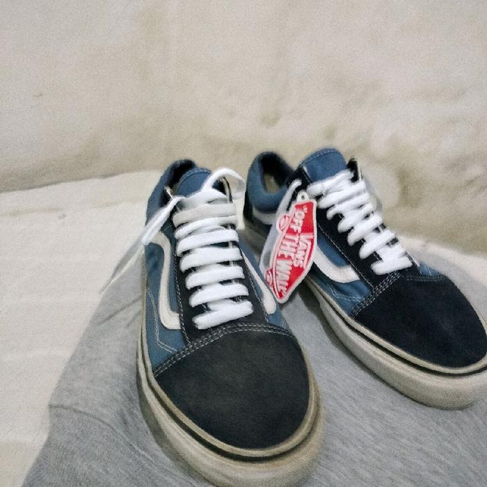 sepatu vans biru hitam ukuran 44 asli original 100% sesuai dengan gambar Casual Pria Shoes Sneakers 