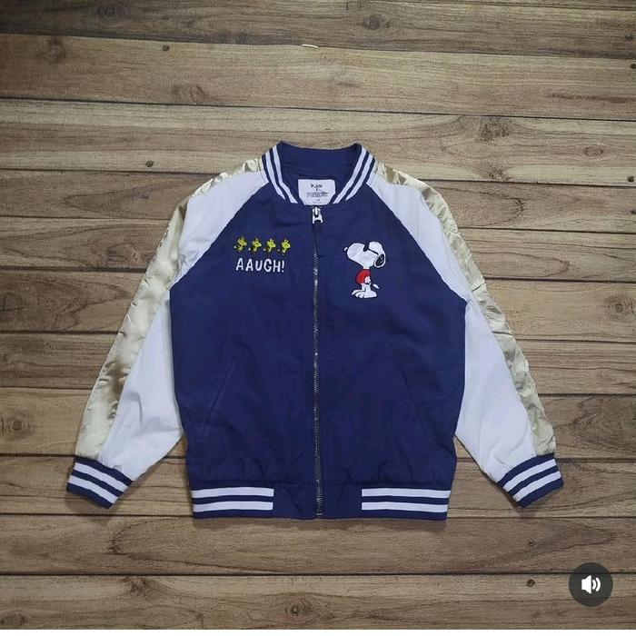 Jaket Bomber Polham x Peanuts anak size tag 120 (5-6 tahun)