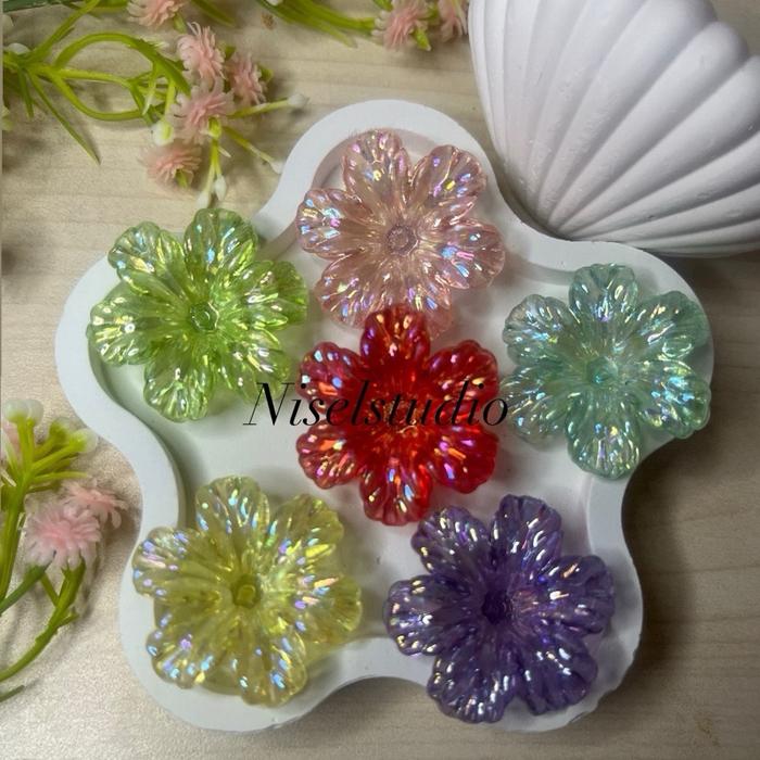 Manik Akrilik Kelopak Bunga Sakura | Bahan Kerajinan Meronce DIY Craft