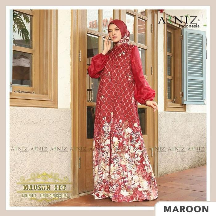 Syar’i Mauzan | Set Syar’i Arniz | Gamis Syar’i | Arniz | D’Hijab of Mey