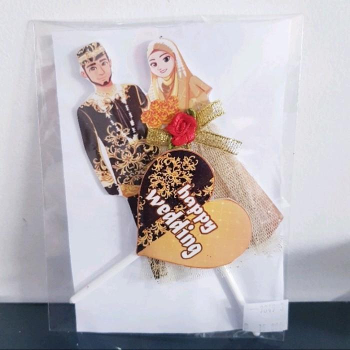 Topper Pengantin, Hiasan Pengantin, Boneka Pengantin, Happy Wedding