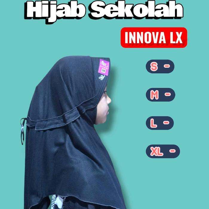 SR Hijab Anak Sekolah Model INNOVA LX Rabbani Kw Hijab Sekolah untuk Anak Perempuan dengan Ukuran S 