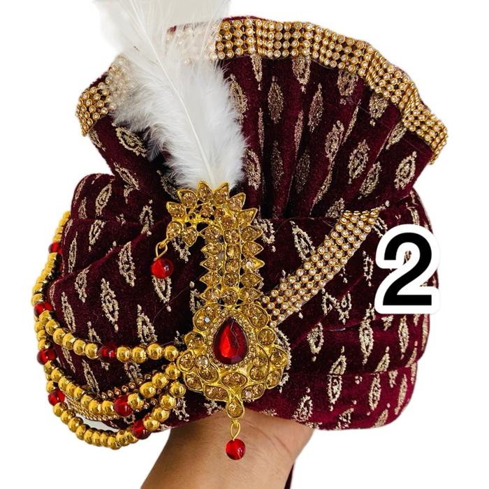 Turban India (No. 2) Topi Untuk Pengantin Pria / Topi India / Topi Pengantin Pria