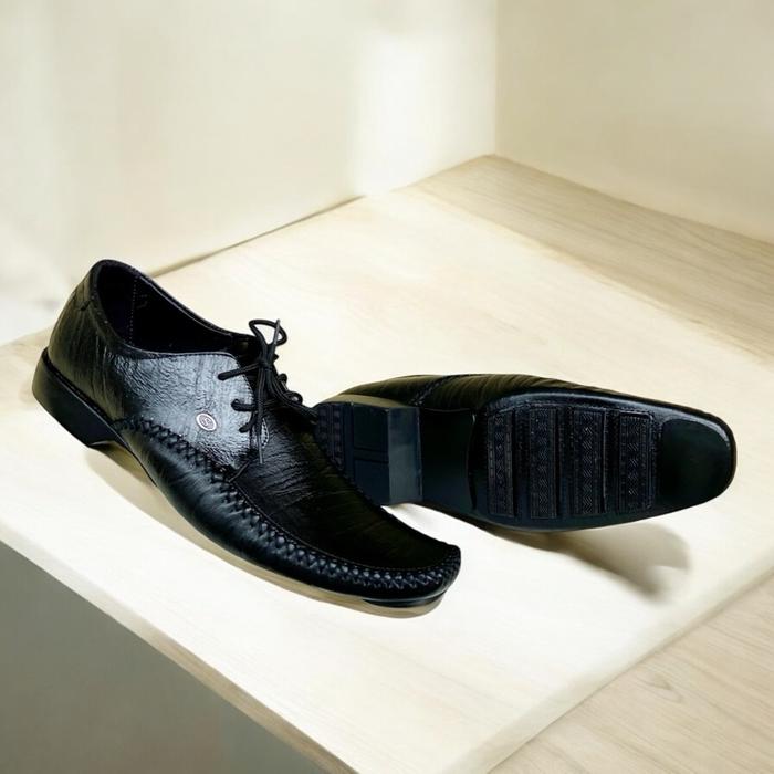 Sepatu Pantofel Kasual Pria Full Kulit Untuk Anak Muda Dan Orang Tau Model Formal Santai Tali Sol Ka