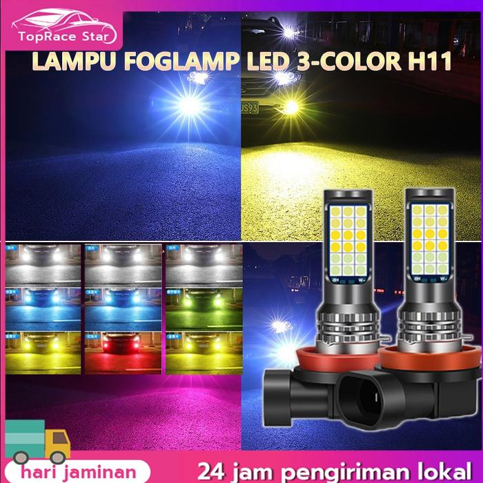 2PCS Lampu Led Fog Lamp Mobil H11 PUTIH KUNING ICEBLUE Dua Warna Selalu Cerah 35W 12V Mobil Dua Warn