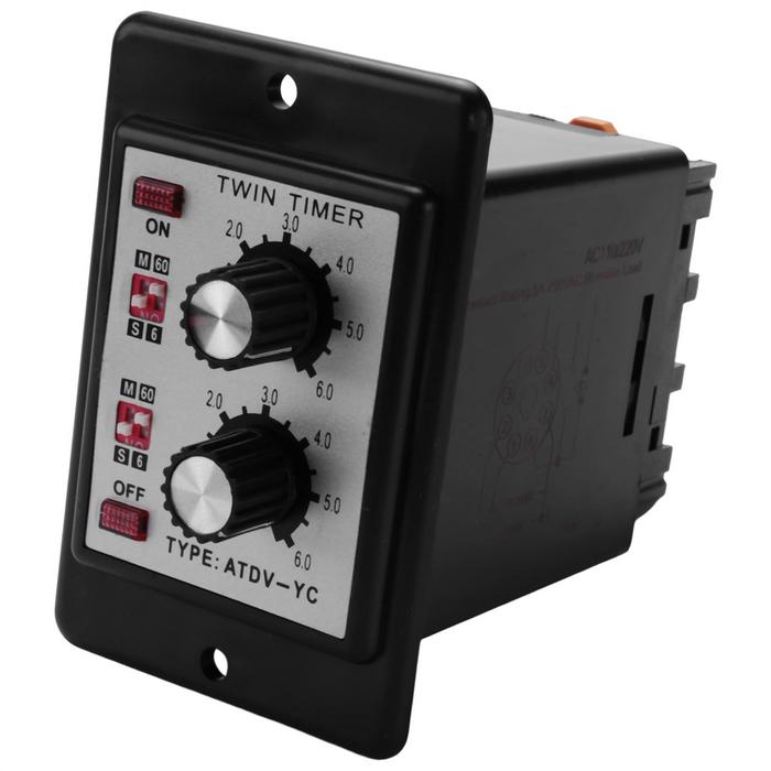 On Off Twin Timer Relay Knob Control Time Switch ATDV-YC 6S-60M Relay Board AC 110/220V Electrical A