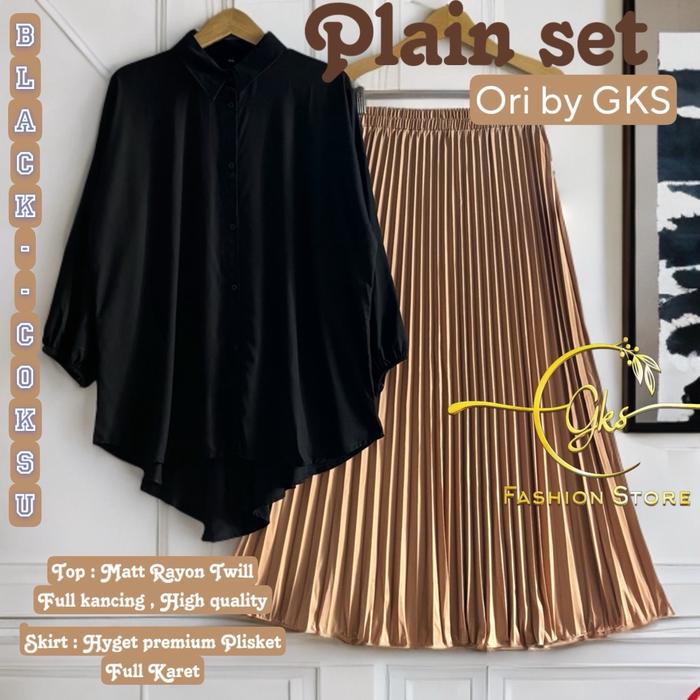 Part 3 Setelan cantik Oversize Ld 130 140 150 kekinian jumbo one set Atasan Rok by ANY GKS Rayon Twi