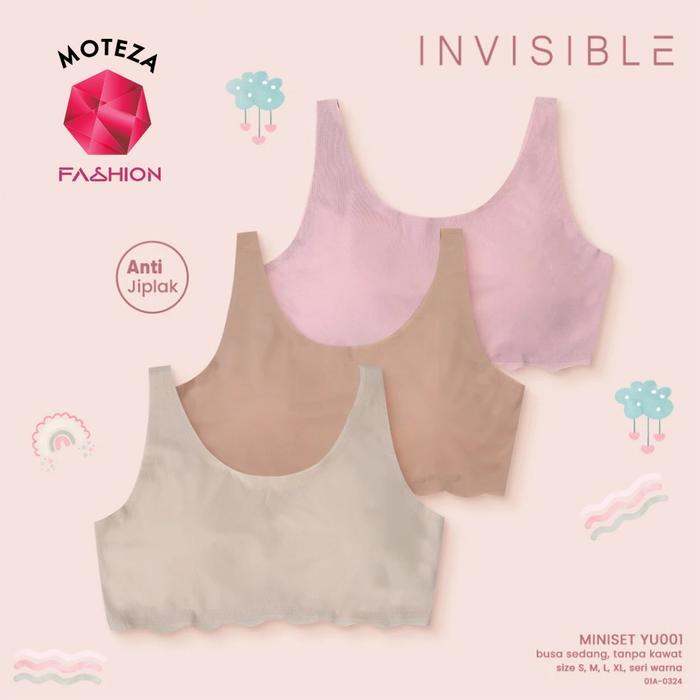 PREMIUM Sorex Young YU001 Invisible Miniset | Pakaian Dalam Bra BH Anak Remaja Perempuan | Full Cup 