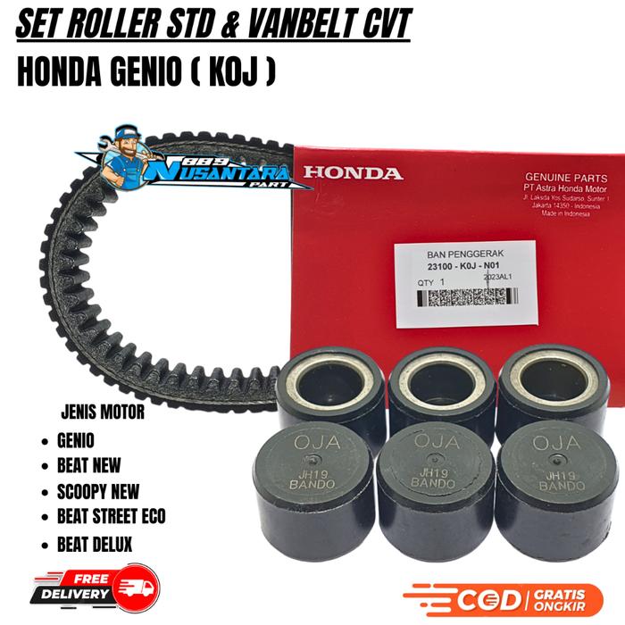 VANBELT SET+ROLLER GENIO / BEAT NEW 2021 / SCOOPY NEW 2021 / BEAT STREET ECO / BEAT DELUXE / VANBEL