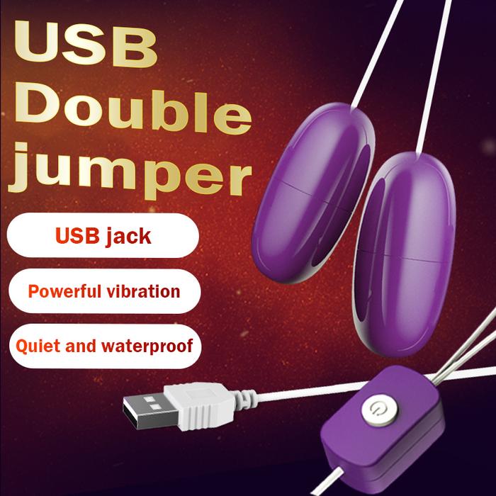 USB double jump egg fun toy female mute strong vibration
