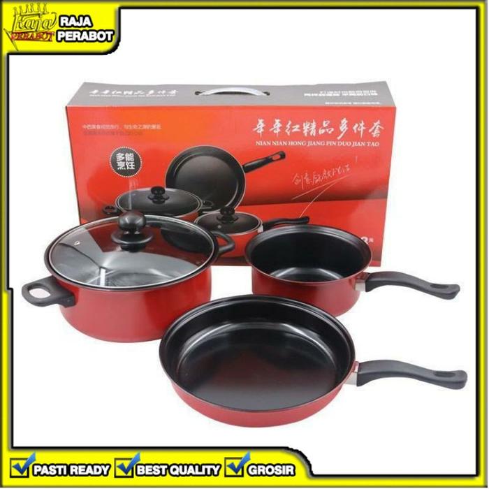[RPB] PANCI SET 3 IN 1 COMBINATION POT ANTI LENGKET WARNA FRYPAN MILK PAN PANCI SUSU SET