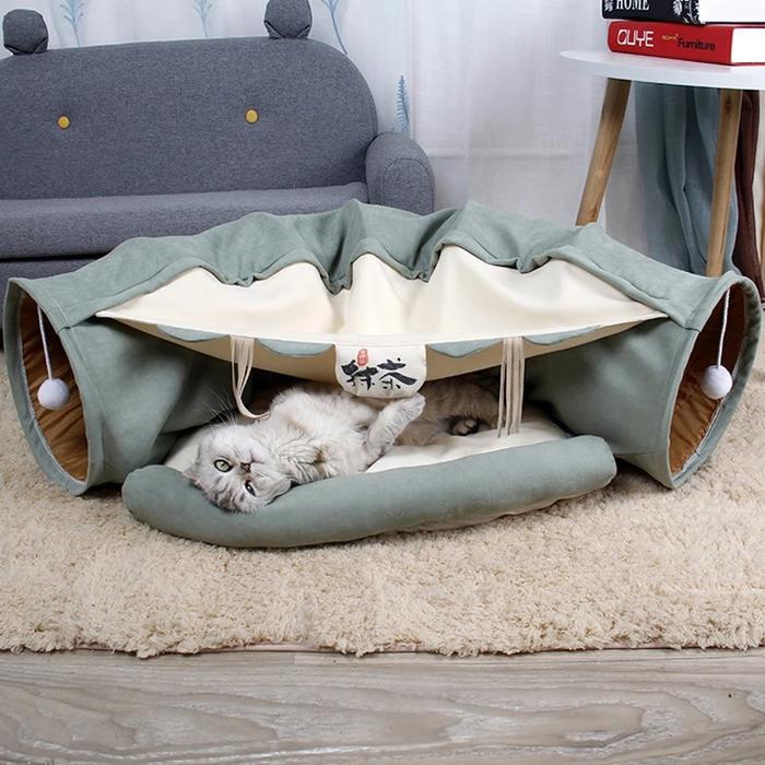 Cat Bed House Foldable Intere Cat Tunnel Toy Drill Pipe Channel