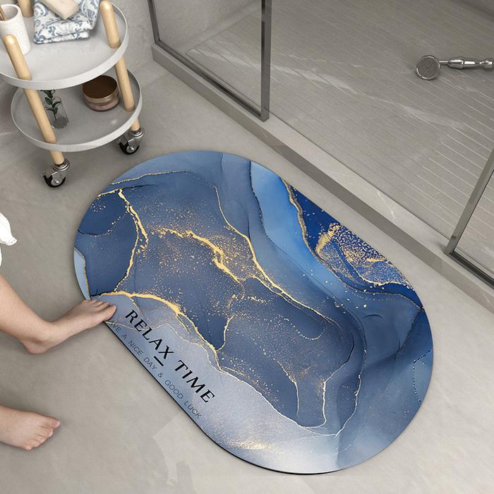 Karpet Kamar Mandi Pola Marmer Modern Tikar Lantai Rumah Diatom